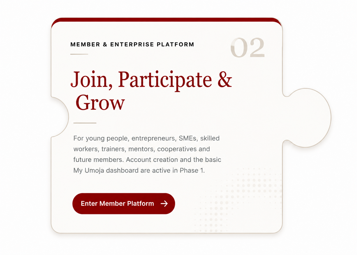 Member and Enterprise Platform — Join, Participate and Grow